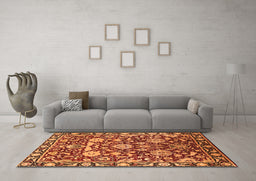 Machine Washable Oriental Orange Industrial Area Rugs in a Living Room, wshurb2958org