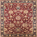 Square Mid-Century Modern Sandy Brown Oriental Rug, urb2958