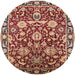 Round Mid-Century Modern Sandy Brown Oriental Rug, urb2958