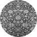 Round Oriental Gray Industrial Rug, urb2958gry