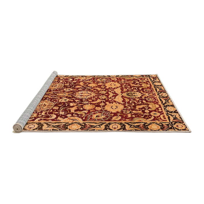 Sideview of Machine Washable Oriental Orange Industrial Area Rugs, wshurb2958org