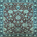 Square Oriental Light Blue Industrial Rug, urb2958lblu