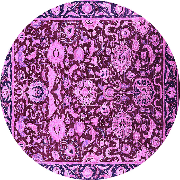 Round Oriental Purple Industrial Rug, urb2958pur