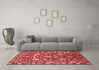 Machine Washable Oriental Red Industrial Rug, wshurb2958red