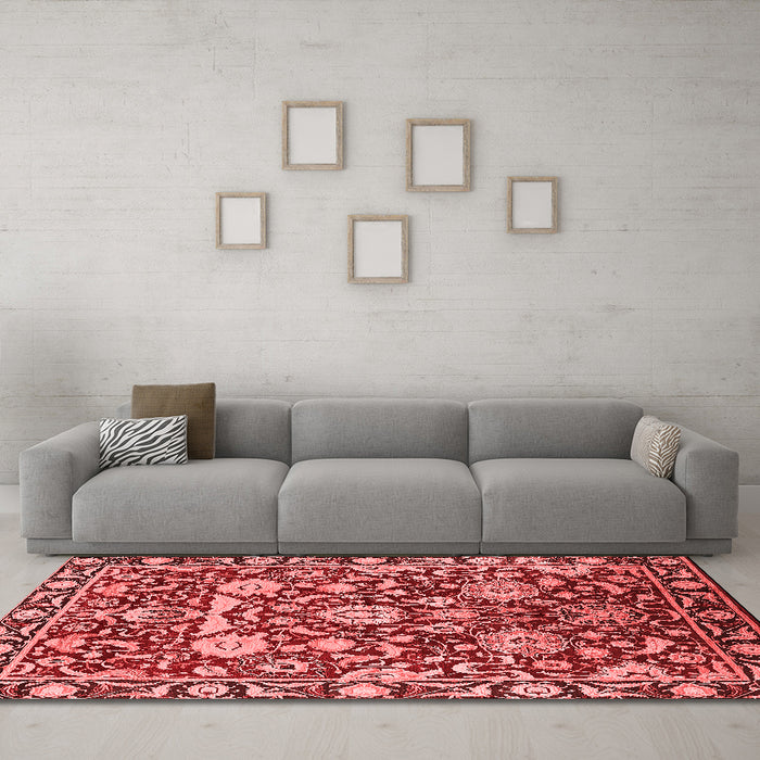 Industrial Red Washable Rugs