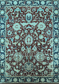 Oriental Light Blue Industrial Rug, urb2958lblu