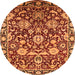 Round Oriental Orange Industrial Rug, urb2958org