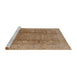 Sideview of Machine Washable Industrial Modern Light Brown Rug, wshurb2959