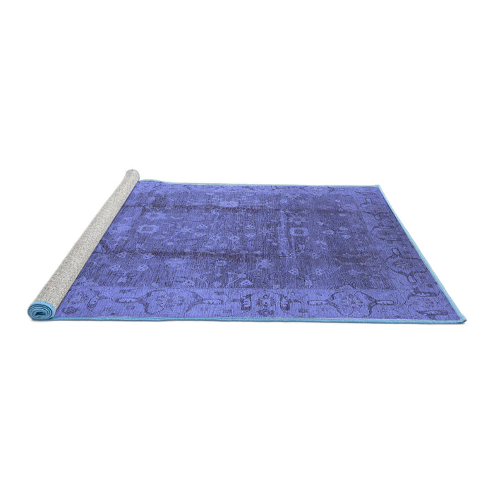 Sideview of Machine Washable Oriental Blue Industrial Rug, wshurb2959blu