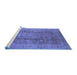 Sideview of Machine Washable Oriental Blue Industrial Rug, wshurb2959blu