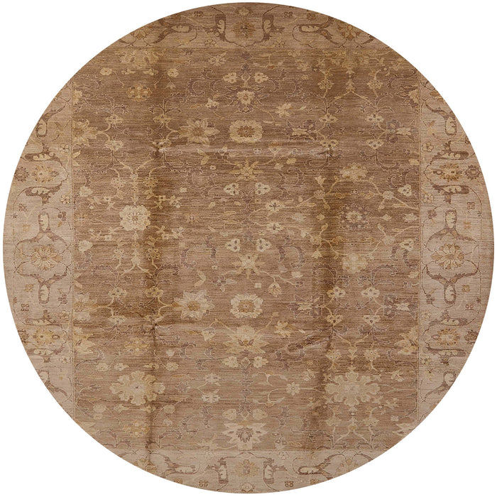 Round Machine Washable Industrial Modern Light Brown Rug, wshurb2959