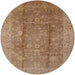 Round Machine Washable Industrial Modern Light Brown Rug, wshurb2959