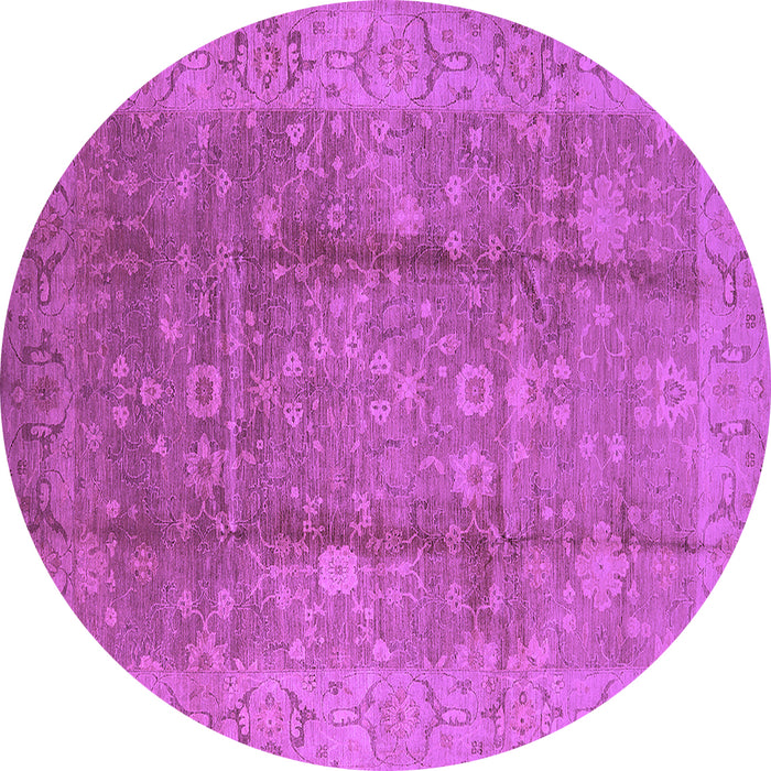 Round Machine Washable Oriental Purple Industrial Area Rugs, wshurb2959pur