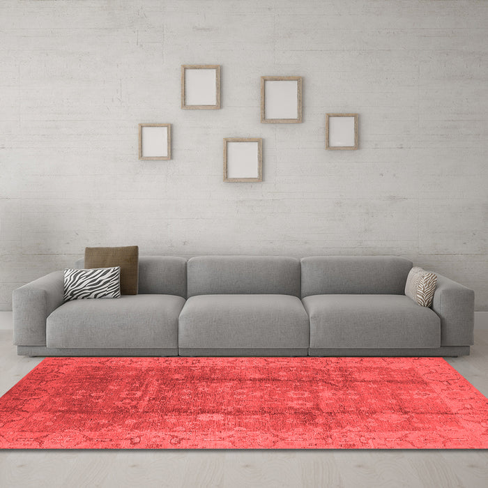 Industrial Red Washable Rugs