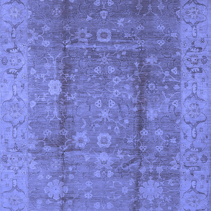 Machine Washable Oriental Blue Industrial Rug, wshurb2959blu