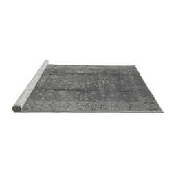Sideview of Machine Washable Oriental Gray Industrial Rug, wshurb2959gry