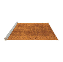 Sideview of Machine Washable Oriental Orange Industrial Area Rugs, wshurb2959org