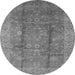 Round Oriental Gray Industrial Rug, urb2959gry