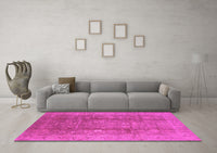 Machine Washable Oriental Pink Industrial Rug, wshurb2959pnk