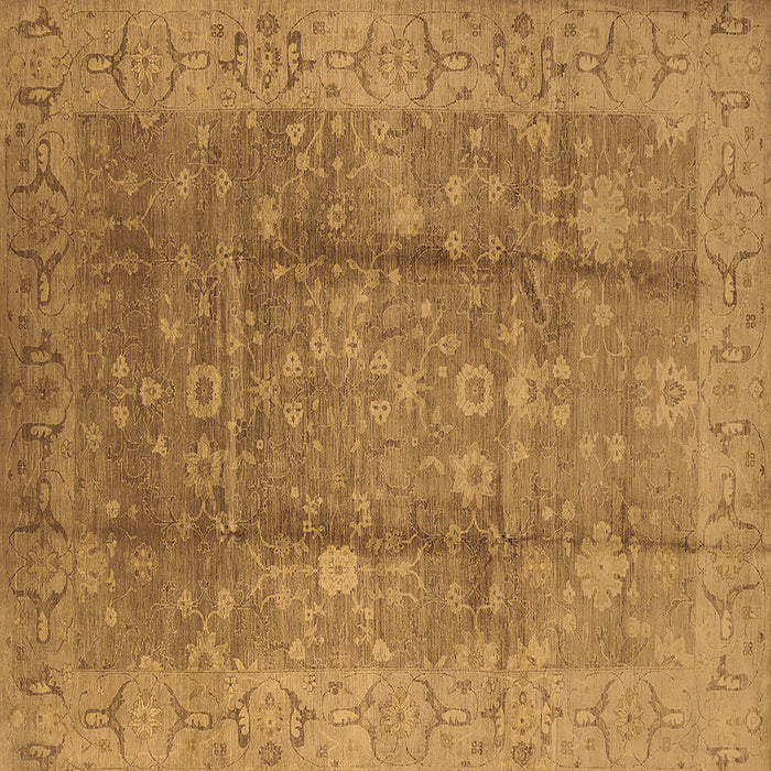 Square Machine Washable Oriental Brown Industrial Rug, wshurb2959brn