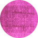 Round Oriental Pink Industrial Rug, urb2959pnk