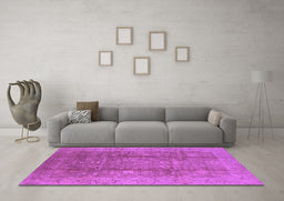 Machine Washable Oriental Purple Industrial Area Rugs in a Living Room, wshurb2959pur