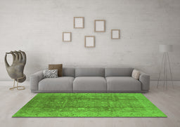 Machine Washable Oriental Green Industrial Area Rugs in a Living Room,, wshurb2959grn