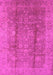 Machine Washable Oriental Pink Industrial Rug, wshurb2959pnk