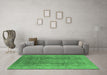 Machine Washable Oriental Emerald Green Industrial Area Rugs in a Living Room,, wshurb2959emgrn