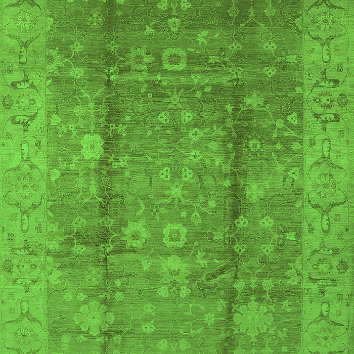 Machine Washable Oriental Green Industrial Area Rugs, wshurb2959grn