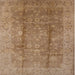 Square Mid-Century Modern Light Brown Oriental Rug, urb2959