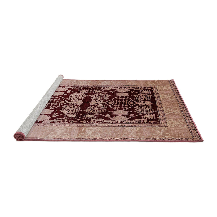 Sideview of Machine Washable Industrial Modern Dark Salmon Pink Rug, wshurb2960