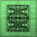 Square Oriental Emerald Green Industrial Rug, urb2960emgrn