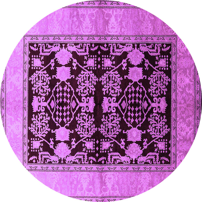 Round Machine Washable Oriental Purple Industrial Area Rugs, wshurb2960pur