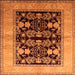 Square Machine Washable Oriental Orange Industrial Area Rugs, wshurb2960org