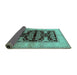 Sideview of Oriental Turquoise Industrial Rug, urb2960turq