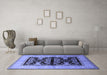 Machine Washable Oriental Blue Industrial Rug in a Living Room, wshurb2960blu