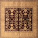 Square Machine Washable Oriental Brown Industrial Rug, wshurb2960brn