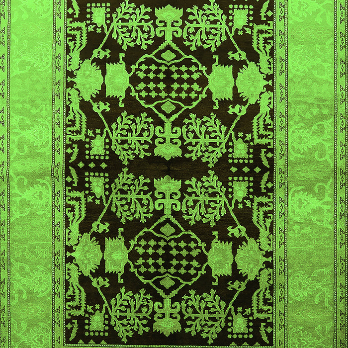Machine Washable Oriental Green Industrial Area Rugs, wshurb2960grn
