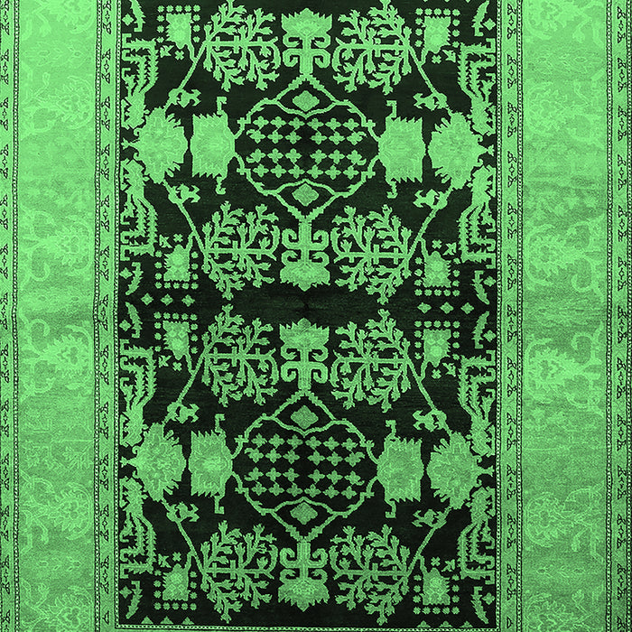 Machine Washable Oriental Emerald Green Industrial Area Rugs, wshurb2960emgrn