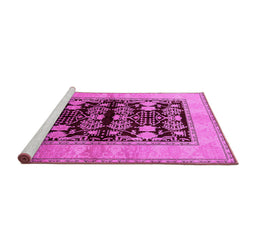 Sideview of Machine Washable Oriental Pink Industrial Rug, wshurb2960pnk