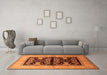 Machine Washable Oriental Orange Industrial Area Rugs in a Living Room, wshurb2960org