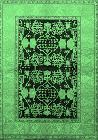 Oriental Emerald Green Industrial Rug, urb2960emgrn