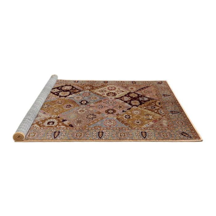 Sideview of Machine Washable Industrial Modern Light Copper Gold Rug, wshurb2961