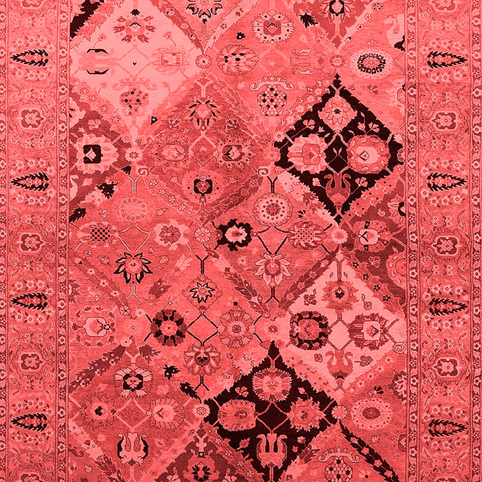 Machine Washable Oriental Red Industrial Rug, wshurb2961red