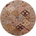 Round Machine Washable Industrial Modern Light Copper Gold Rug, wshurb2961