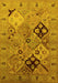 Machine Washable Oriental Yellow Industrial Rug, wshurb2961yw