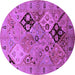 Round Oriental Purple Industrial Rug, urb2961pur