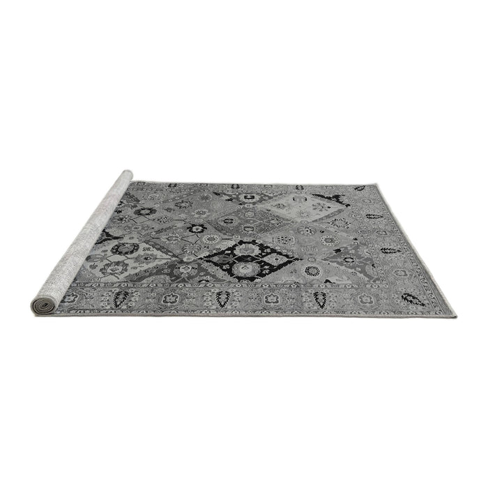 Sideview of Machine Washable Oriental Gray Industrial Rug, wshurb2961gry