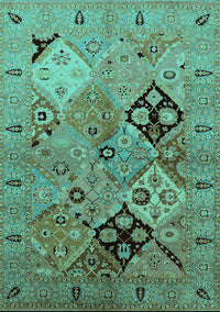 Oriental Turquoise Industrial Rug, urb2961turq